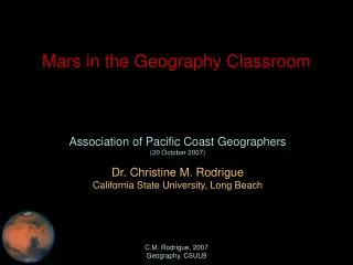 Mars in the Geography Classroom