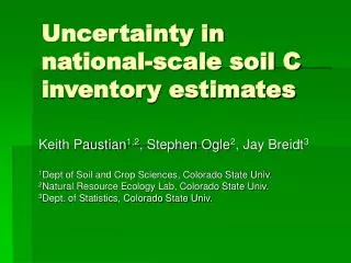 Uncertainty in national-scale soil C inventory estimates
