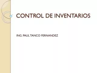 control de inventarios