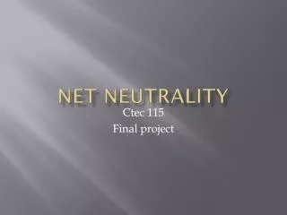 Net Neutrality