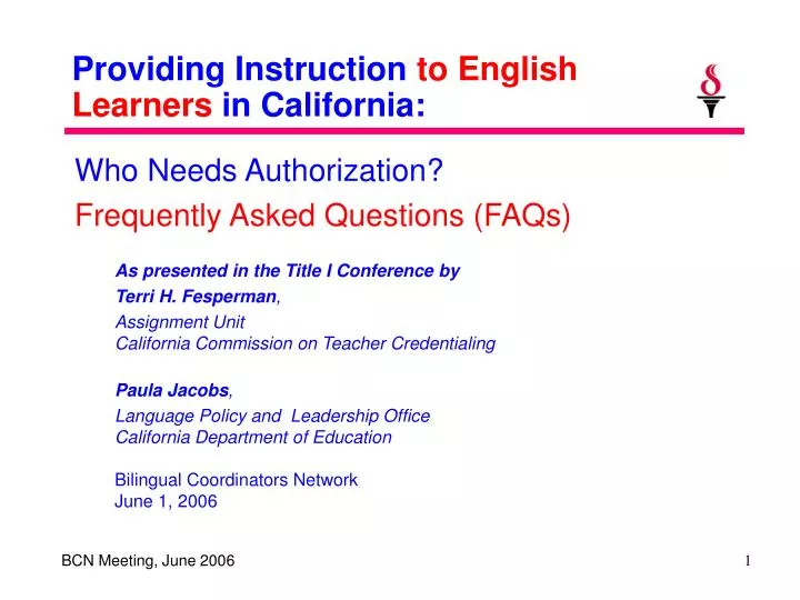 providing instruction to english learners in california