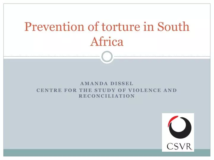 prevention of torture in south africa