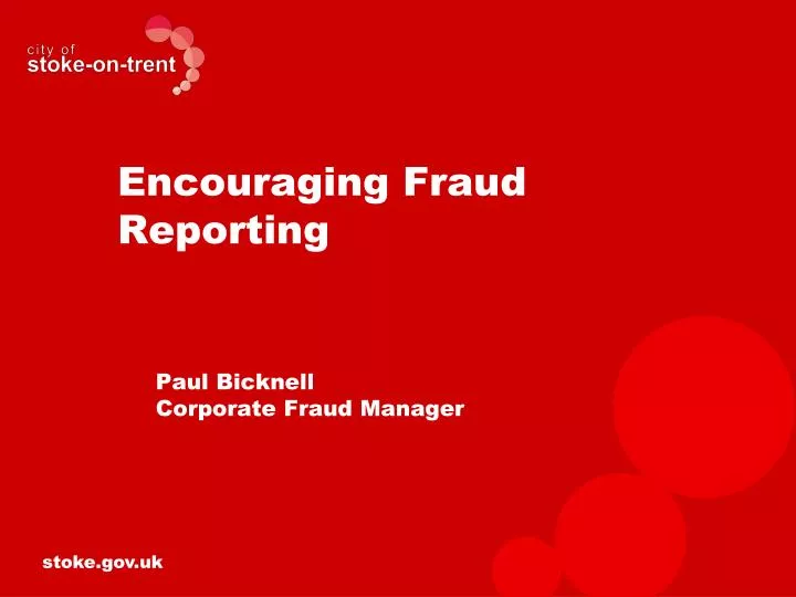 encouraging fraud reporting