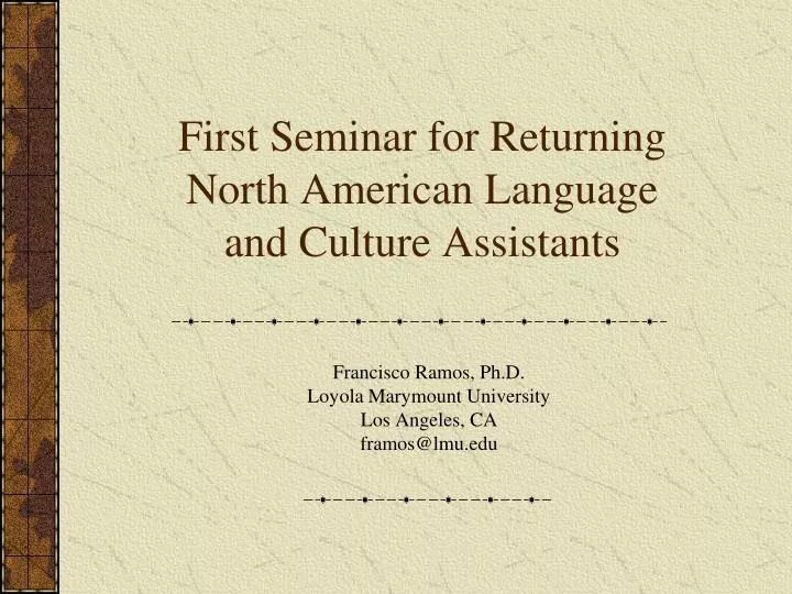first seminar for returning north american language and culture assistants