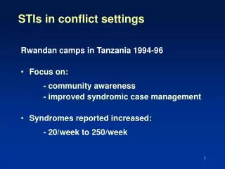 STIs in conflict settings