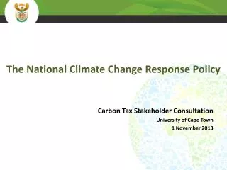 The National Climate Change Response Policy