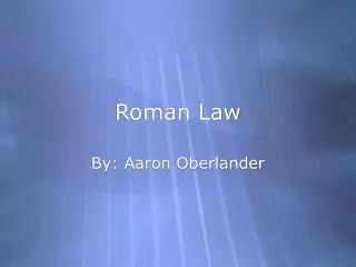 Roman Law