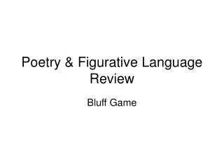 Poetry &amp; Figurative Language Review