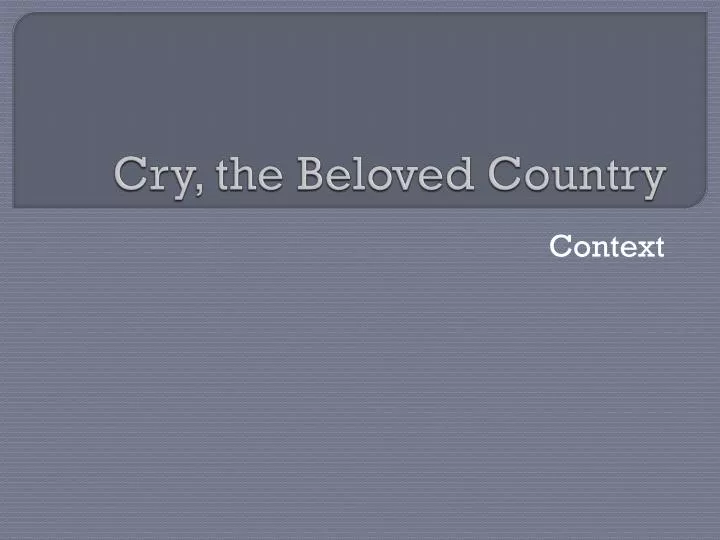 cry the beloved country