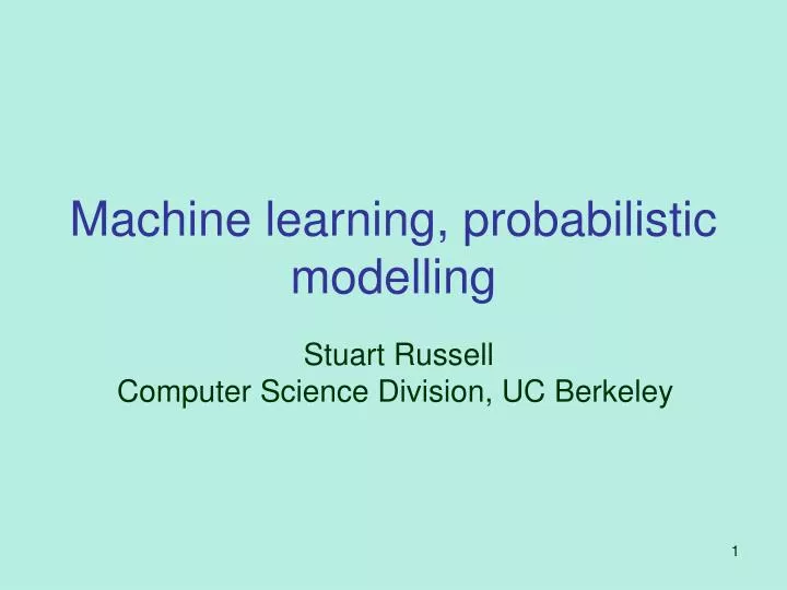 machine learning probabilistic modelling