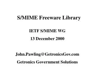 S/MIME Freeware Library