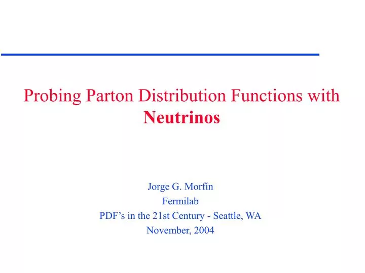 probing parton distribution functions with neutrinos