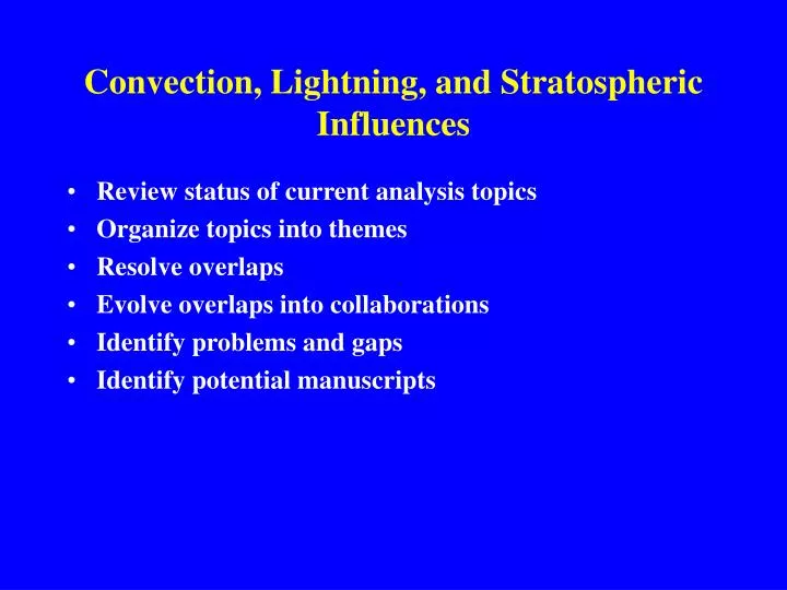 convection lightning and stratospheric influences