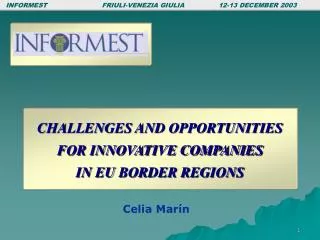 CHALLENGES AND OPPORTUNITIES FOR INNOVATIVE COMPANIES IN EU BORDER REGIONS
