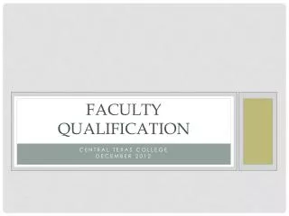 Faculty Qualification