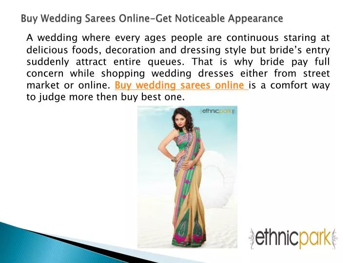 buy wedding sarees online get noticeable appearance