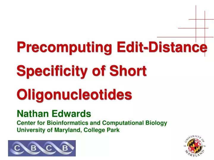 precomputing edit distance specificity of short oligonucleotides