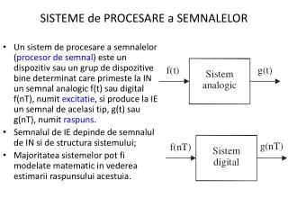 sisteme de procesare a semnalelor