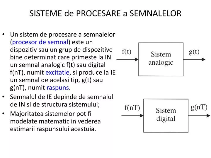 sisteme de procesare a semnalelor