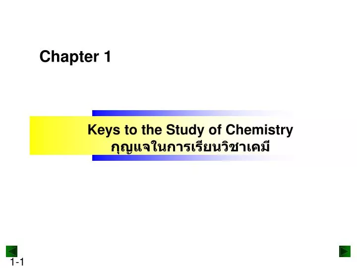 keys to the study of chemistry