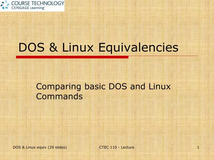 dos linux equivalencies