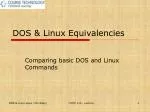 DOS &amp; Linux Equivalencies - slide 1