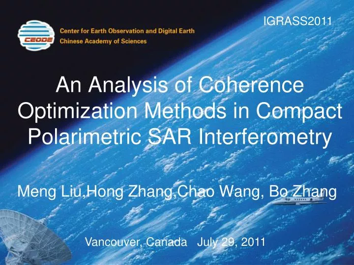an analysis of coherence optimization methods in compact polarimetric sar interferometry