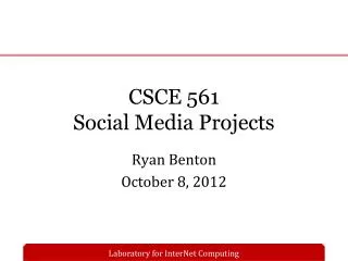 CSCE 561 Social Media Projects