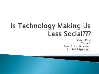 Is Technology Making Us Less Social???