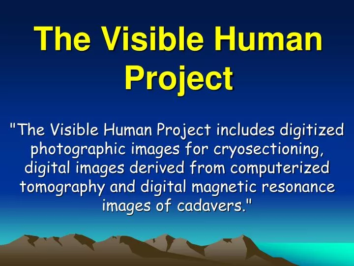 the visible human project