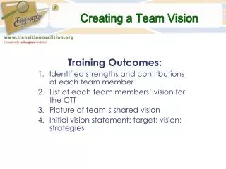 Creating a Team Vision