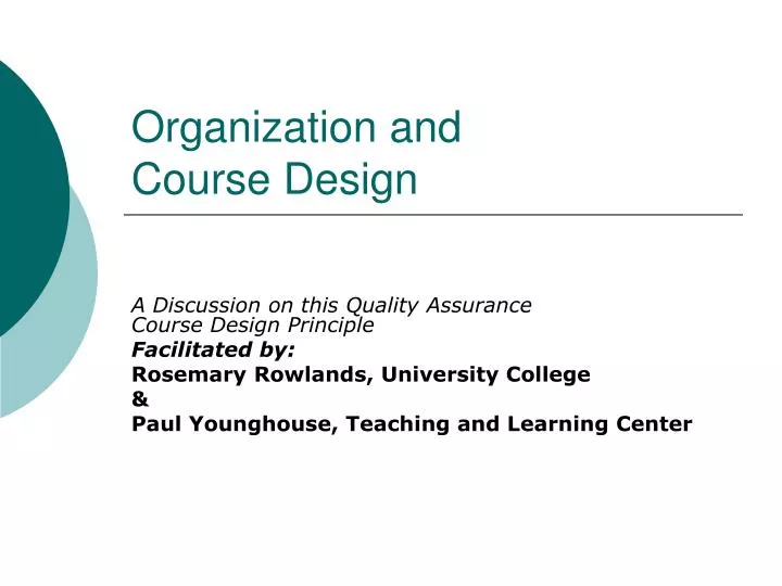 organization and course design