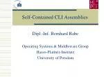 Self-Contained CLI Assemblies - slide 1