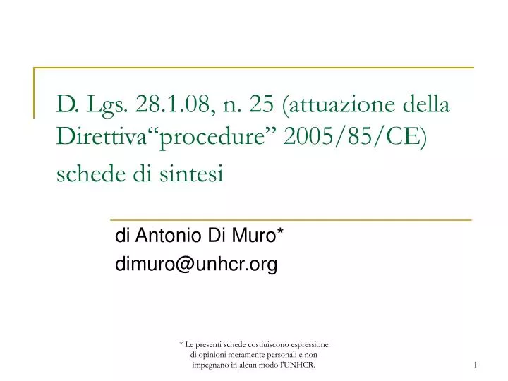 d lgs 28 1 08 n 25 attuazione della direttiva procedure 2005 85 ce schede di sintesi