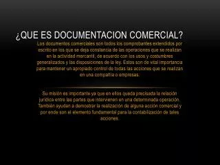 que es documentacion comercial
