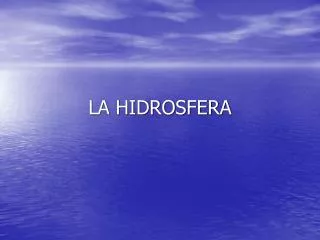 la hidrosfera