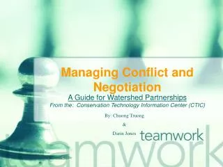 Managing Conflict and Negotiation