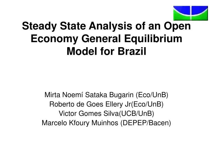 steady state analysis of an open economy general equilibrium model for brazil