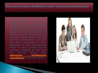 Enterprise Architecture Services