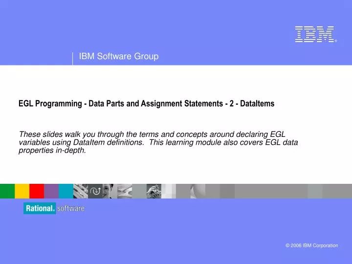 egl programming data parts and assignment statements 2 dataitems