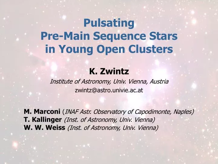 pulsating pre main sequence stars in young open clusters