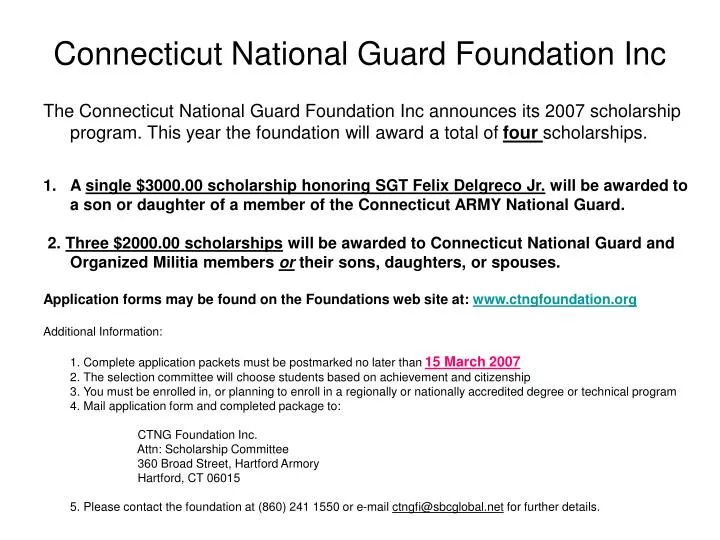 connecticut national guard foundation inc