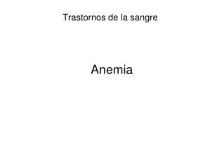 anemia
