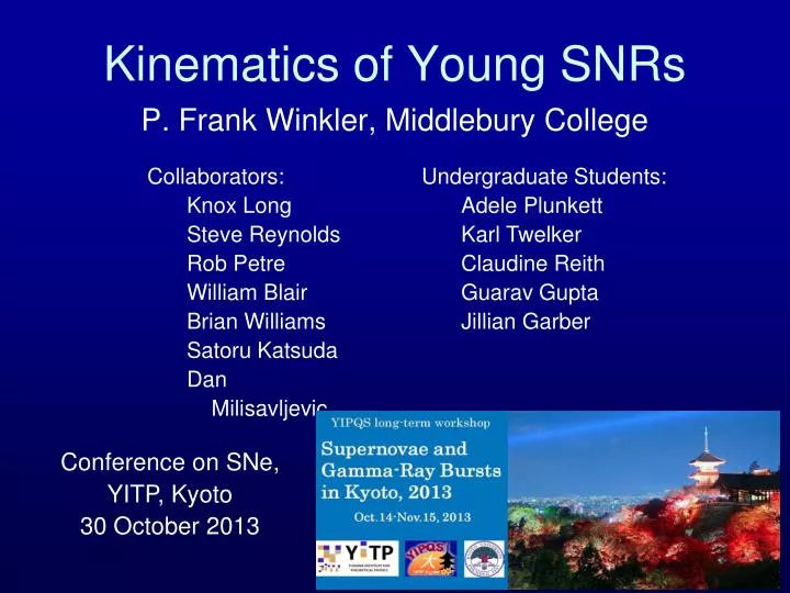 kinematics of young snrs