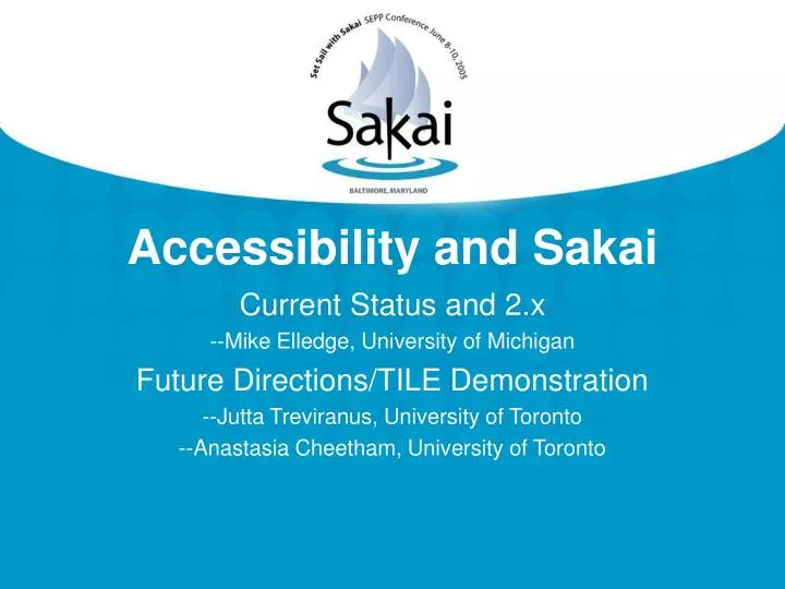 accessibility and sakai