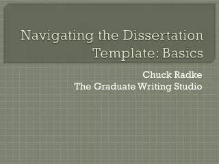 Navigating the Dissertation Template: Basics