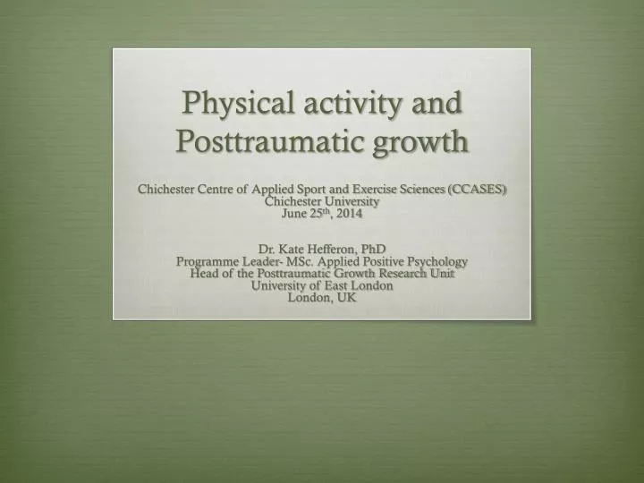 physical activity and posttraumatic growth