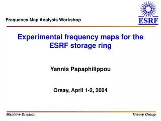 Experimental frequency maps for the ESRF storage ring