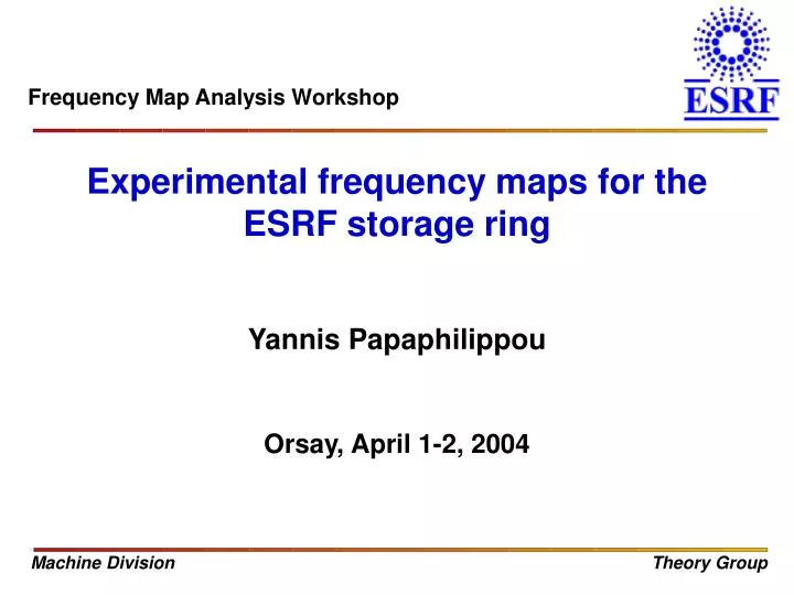 experimental frequency maps for the esrf storage ring