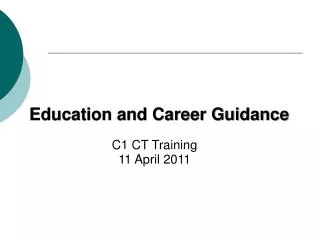 Education and Career Guidance